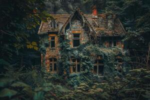 A house with ivy growing on it photo