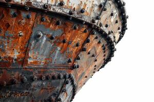 A rusted metal object with many holes and a lot of rust photo