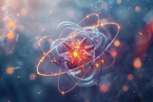 A glowing, colorful, and abstract image of a star with a red center photo