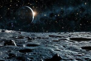 A planet is in the middle of a vast, empty space photo
