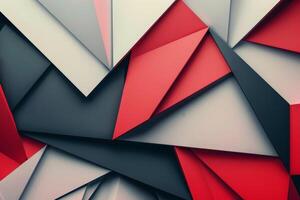 3d rendering of red, black and white triangles photo
