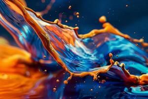 A close up of a colorful liquid being splashed photo
