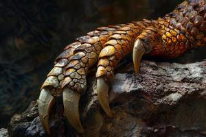 A close up of a lizard's claws photo