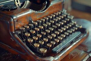 An old typewriter with keys on it photo