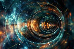 Abstract space background with a spiral tunnel photo