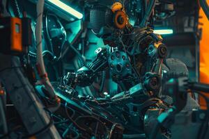 A robot in a futuristic setting photo