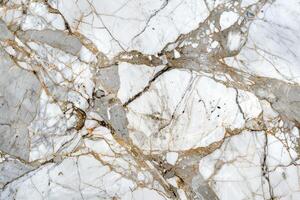 A close up of a marble surface with gold and white paint photo