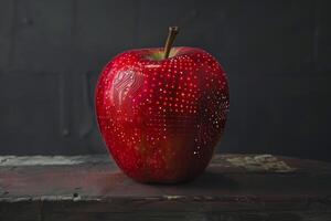 An apple with dots on it photo