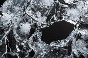 A close up of ice cubes with a hole in the middle photo