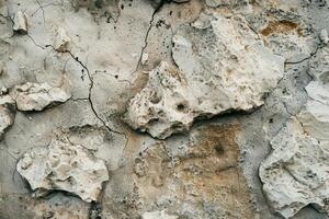 A close up of a wall with cracks and peeling paint photo