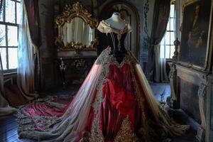 A dress is on display in a room photo
