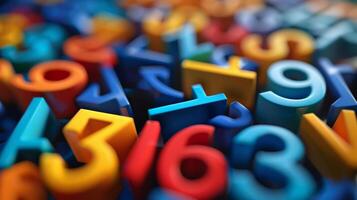 A colorful array of numbers and letters photo