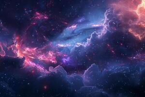 A colorful nebula in space with stars photo