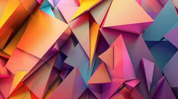 Colorful abstract art with triangles and triangles photo