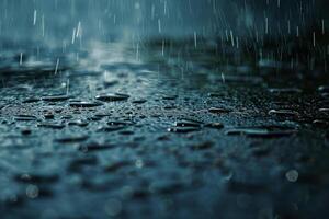 A wet surface with raindrops on it photo