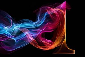 A colorful, swirling stream of light with the number 1 in the center photo