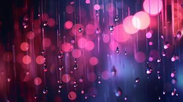 The image is a close up of a pink background with many small, round photo