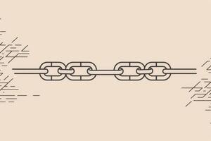 The artwork features a series of interconnected chain links arranged in a clean and minimalistic style, highlighting themes of strength and unity against a soft backdrop photo