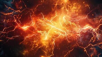 A bright orange and red background with lots of sparks and fire photo