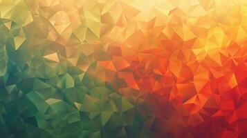 A colorful abstract pattern with green, yellow and red triangles photo