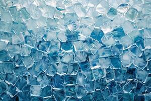 The image features a close-up view of numerous ice cubes, arranged to create a visually appealing pattern photo