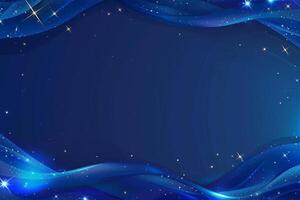 A stunning blue abstract backdrop features flowing waves and twinkling stars, ideal for enhancing design projects or creating a visually captivating atmosphere photo