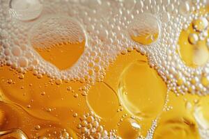 Golden beer fills the glass as bubbles rise to the surface, creating a refreshing visual on a warm afternoon, ideal for social gatherings photo