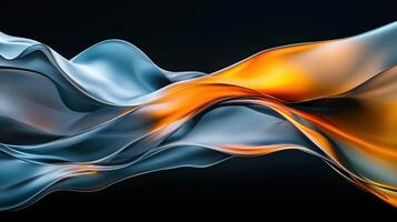 An abstract image of a wave of orange and blue photo