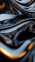 Abstract background with liquid flowing over a black surface photo