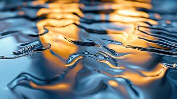 Water with reflections on the surface of the water photo