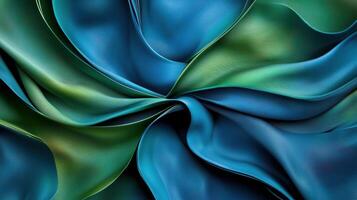 A blue and green fabric with a swirl pattern photo