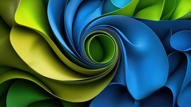A colorful abstract design with blue, green and yellow colors photo