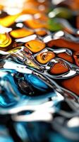 A close up of a colorful liquid surface photo