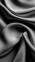 A black and white photo of a silk fabric
