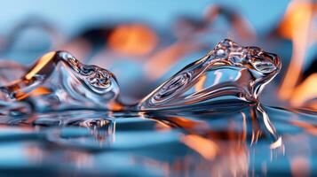 Water drops on a blue background photo