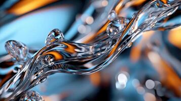 Water droplets on a blue background photo