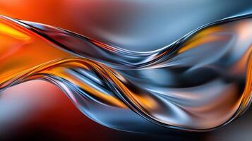 Abstract background with a wave of orange and blue photo
