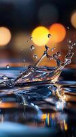 Water splash on the surface of a body of water photo