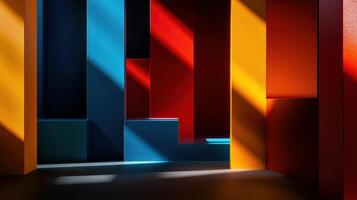 Colorful abstract background with light coming from the wall photo