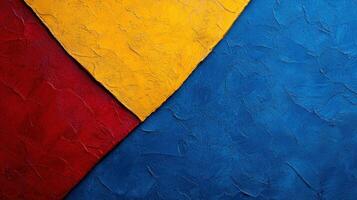 A colorful wall with red, yellow and blue stripes photo