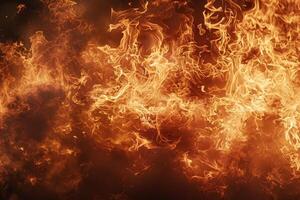Bright orange and yellow flames swirl and flicker, creating a captivating display of heat and energy in a dramatic fire setting, showcasing the raw power of flames photo