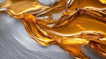 A painting of a wave of oil with a silver background photo
