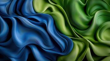 A piece of fabric with a blue and green pattern photo