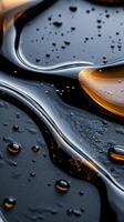 petróleo y agua en un negro superficie foto