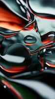 A close up of a black and red liquid photo