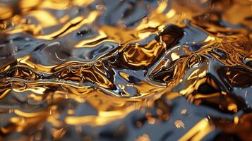 Golden liquid abstract background photo