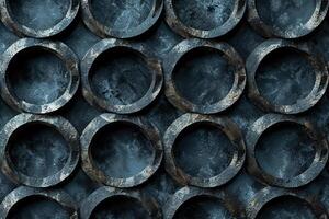A background of circular holes in a dark blue background photo