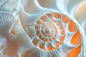 A close up of a shell with a spiral pattern photo