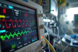 A monitor with an ecg monitor on it photo