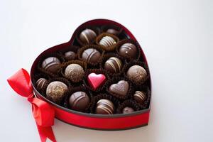Valentine's day chocolate box with heart shape photo